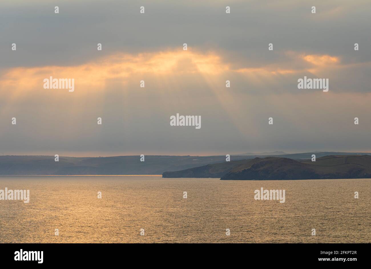 Sunrise Lundy Bay Stock Photo