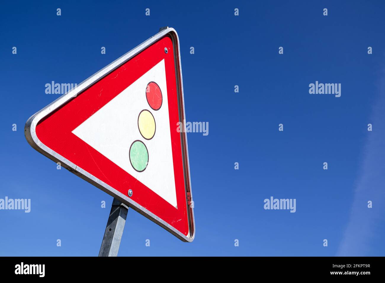 German road sign: traffic signals Stock Photo