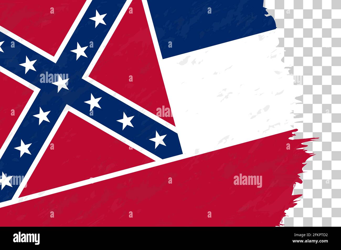 Horizontal Abstract Grunge Brushed Flag of Mississippi on Transparent ...