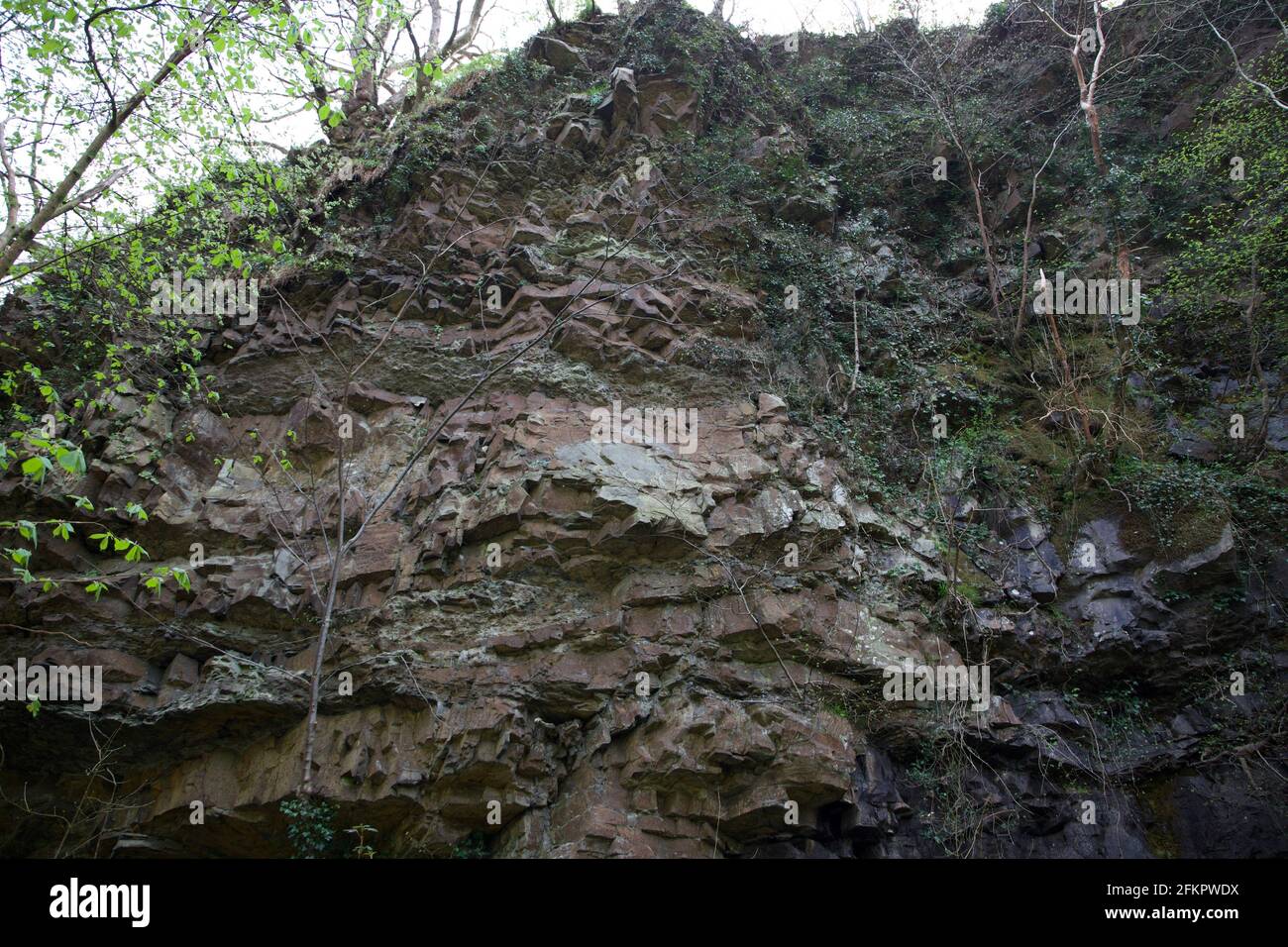 Slate cliff overhang Stock Photo