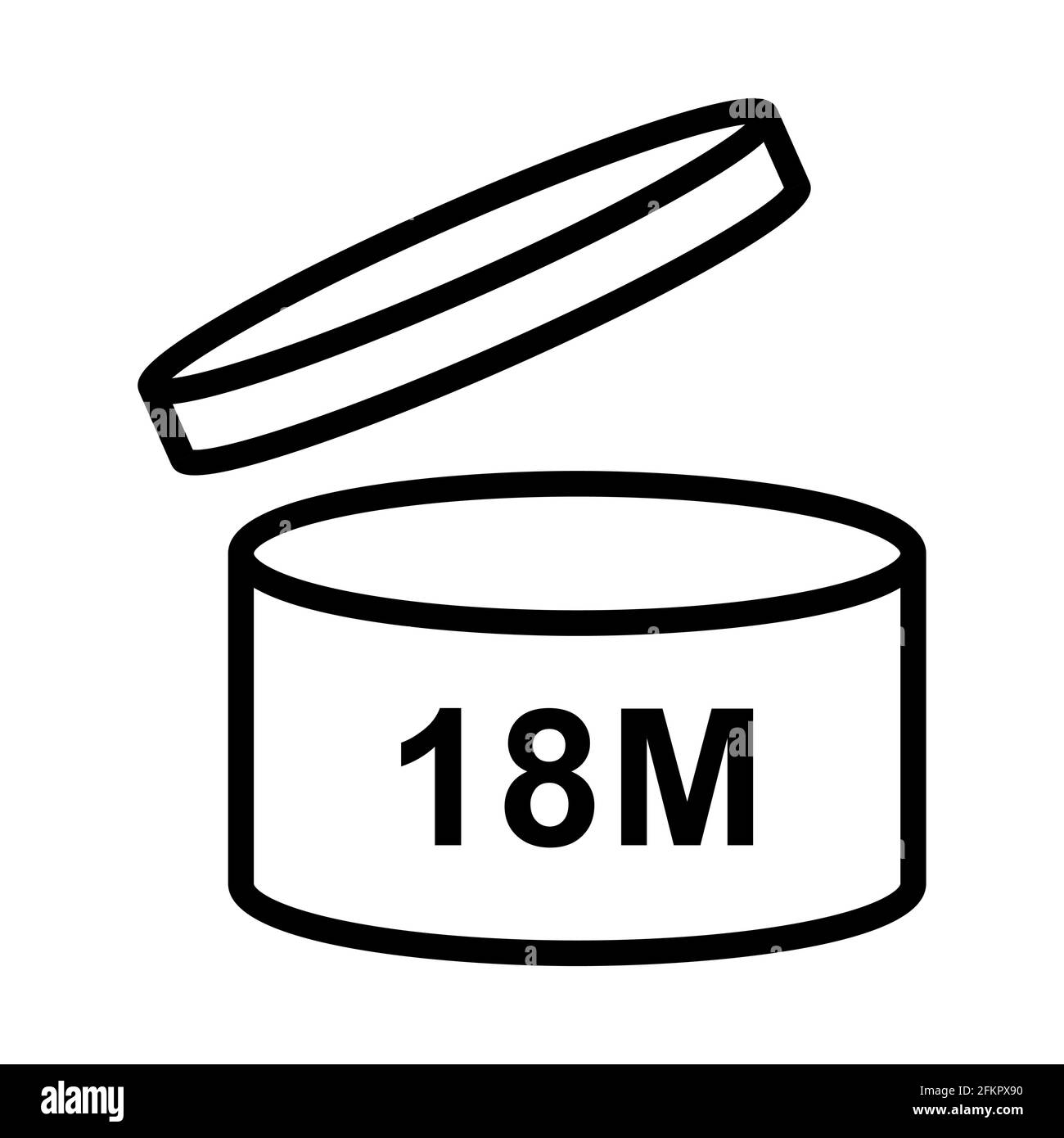 Pao cosmetic icon open month life shelf. Vector illustration isolated