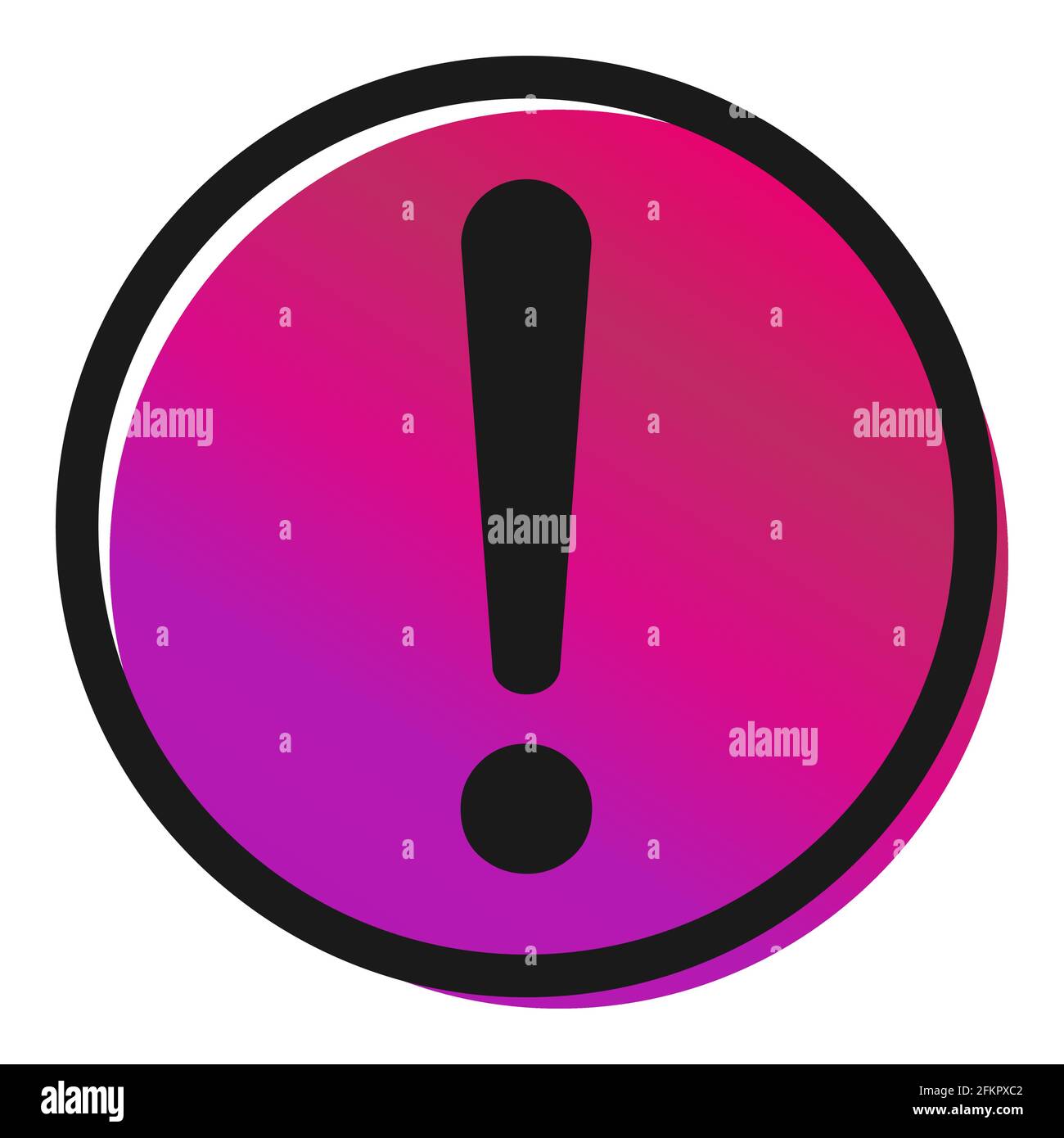 Exclamation mark flat design icon vector. Hazard warning attention sign ...