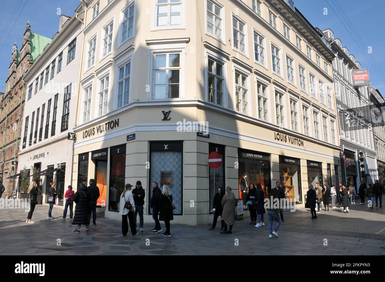 Copenhagen, Denmark. 01 May 2021, Louis Vuitton shopprs with LouisVuitton  shopping bags in anis capital. . Photo..Francis Joseph Dean/Deanpictures  Stock Photo - Alamy