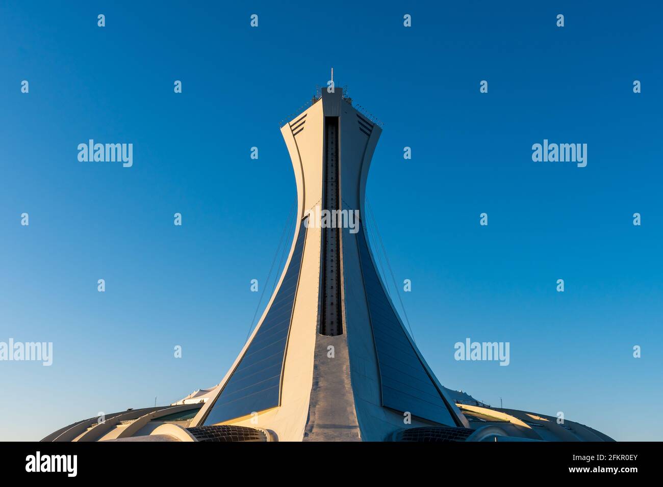 Beautiful view of the Olympic stadium located at Olympic Park in the Hochelaga-Maisonneuve district Stock Photo