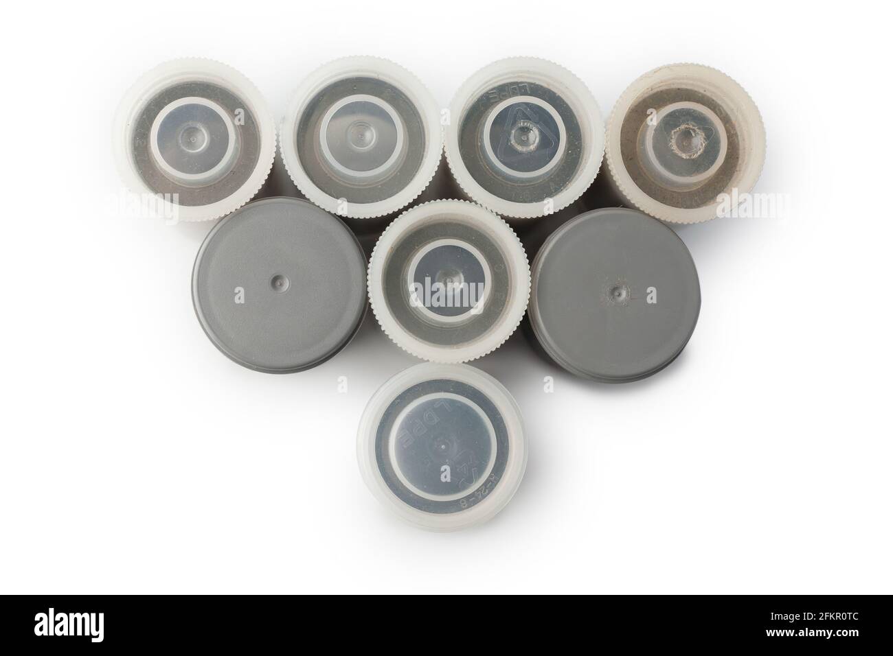 Plastic canister for a film 35mm roll isolated on white background