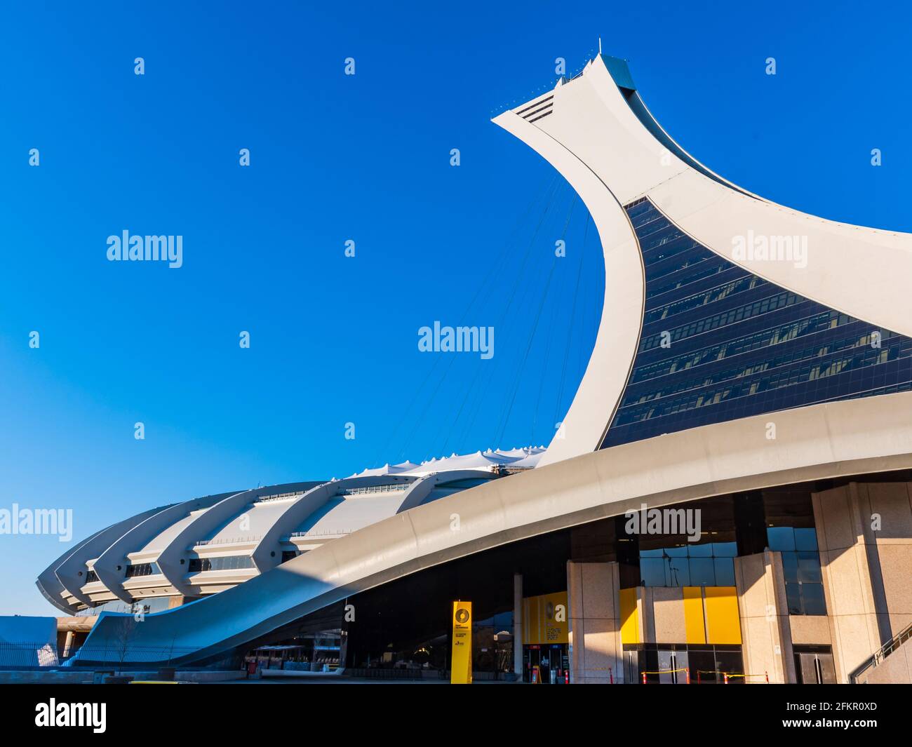 Beautiful view of the Olympic stadium located at Olympic Park in the Hochelaga-Maisonneuve district Stock Photo