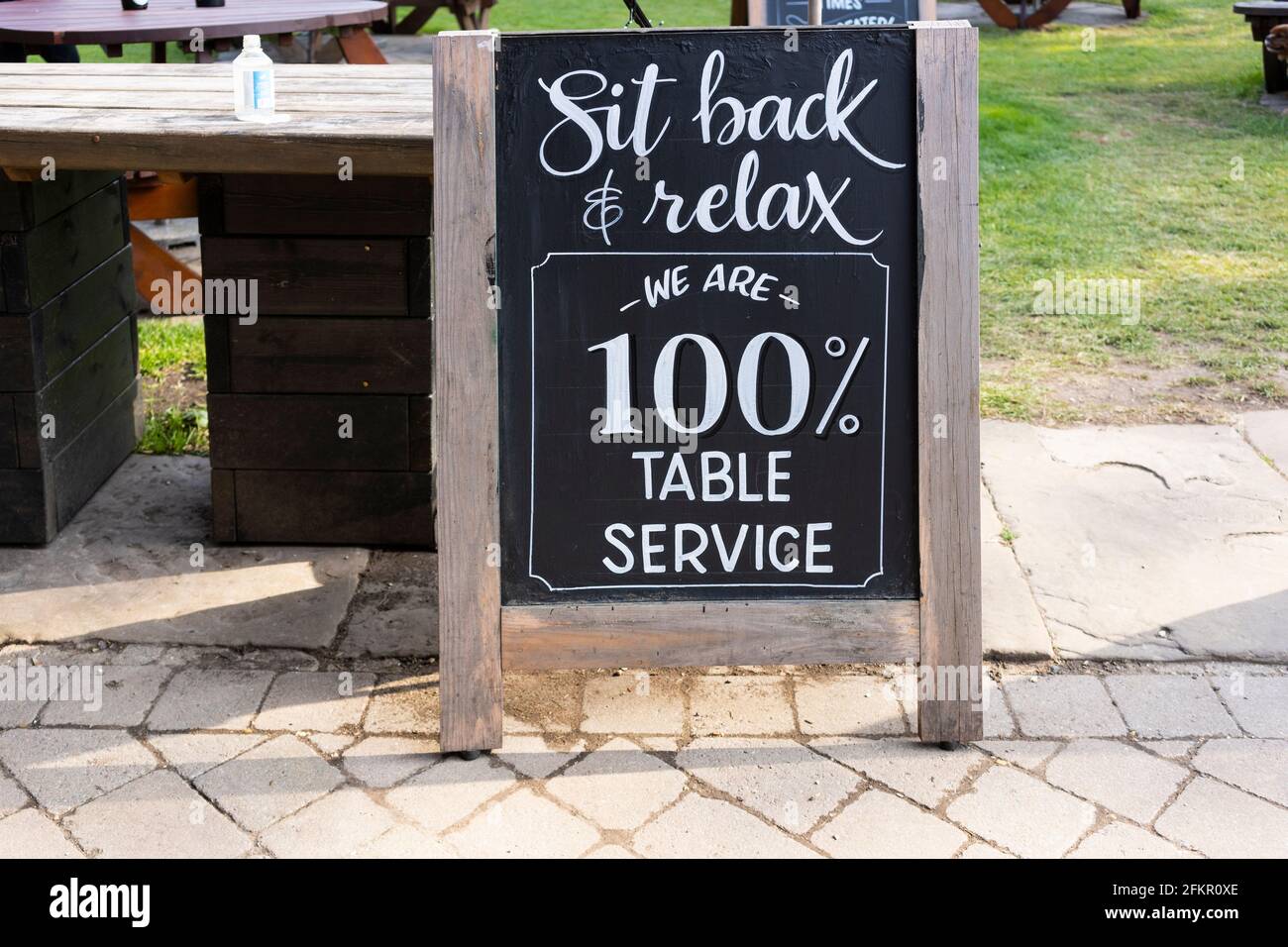 Pubs reopening after the Covid19 lockdown, May 2021. Blackboard