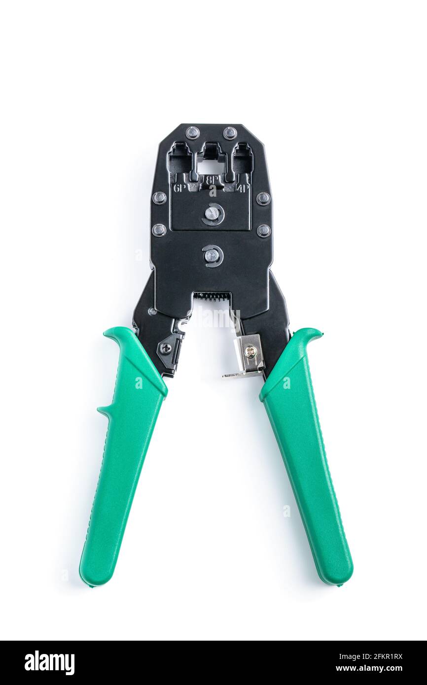 Crimp  Tool with cutting section image isolated on white background Stock Photo
