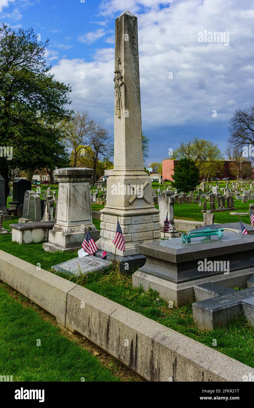 Lancaster, PA, USA April 20, 2021 The gravesite of Major General