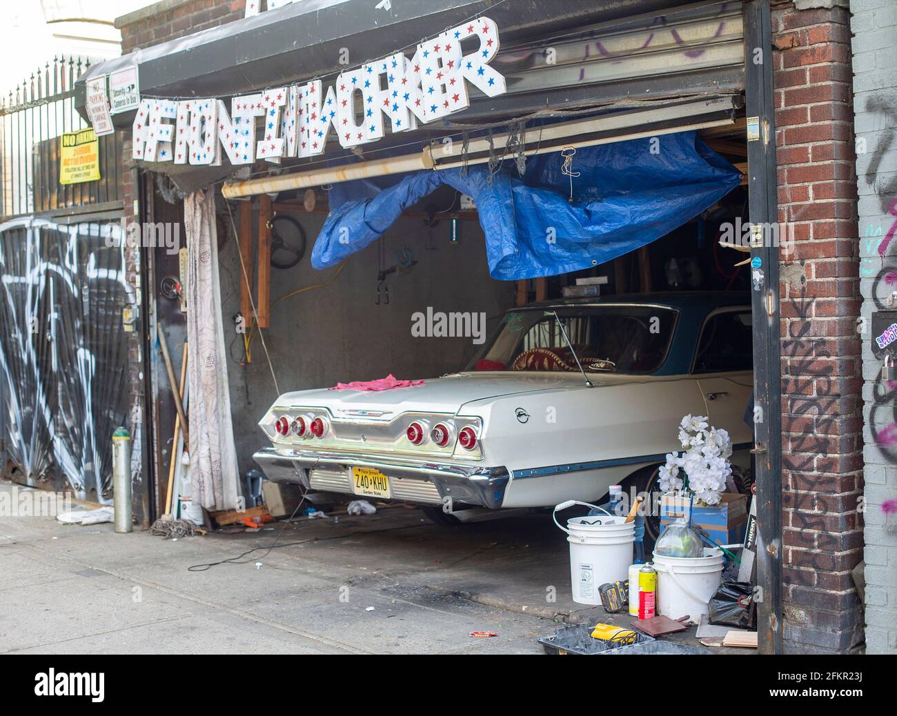 Car repair facility in Brooklyn, NY Stock Photo Alamy