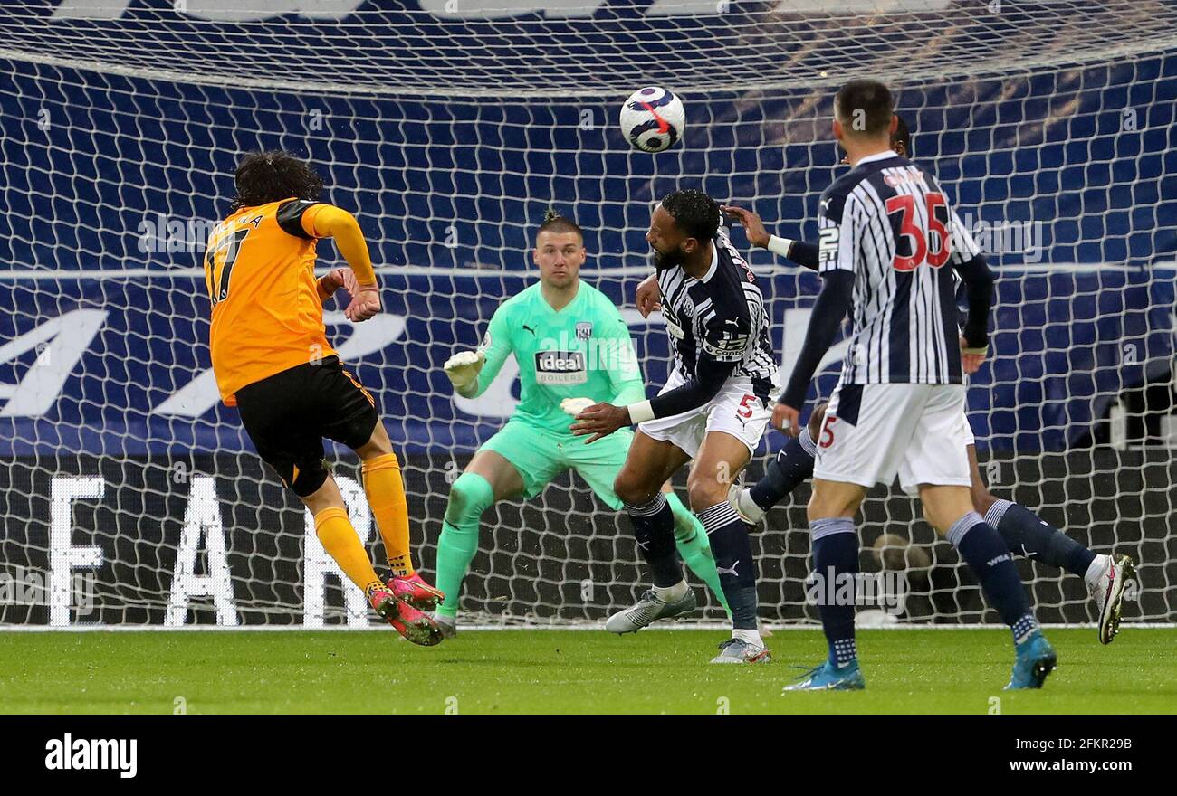 Wolverhampton Wanderers' Fabio Silva scores their side's first goal of the game during the Premier League match at The Hawthorns, West Bromwich. Issue date: Monday May 3, 2021. Stock Photo