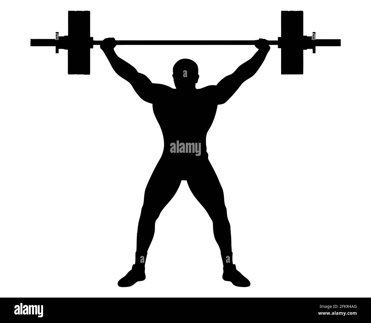bodybuilding muscles gym strong silhouette illustration Stock Photo - Alamy