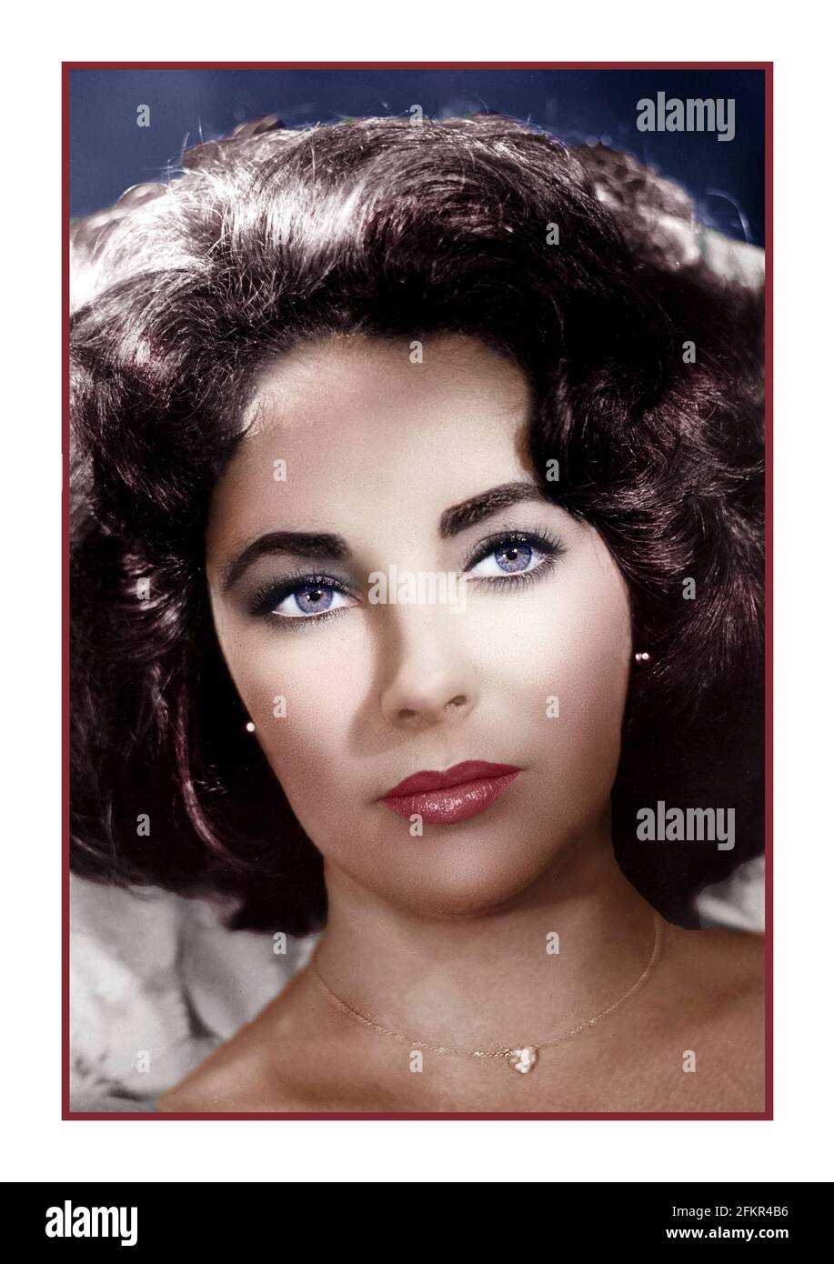Vintage retro Elizabeth Taylor 1950's Hollywood Promotional Still portrait Elizabeth Taylor, (in full) Dame Elizabeth Rosemond Taylor, (born February 27, 1932, London, England—died March 23, 2011, Los Angeles, California, U.S.), American motion picture actress noted for her unique beauty and her portrayals of volatile and strong-willed characters. Stock Photo