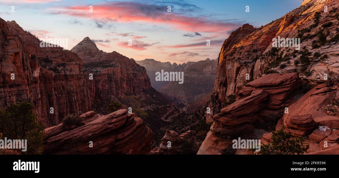 Aerial view zion canyon from hi-res stock photography and images - Alamy
