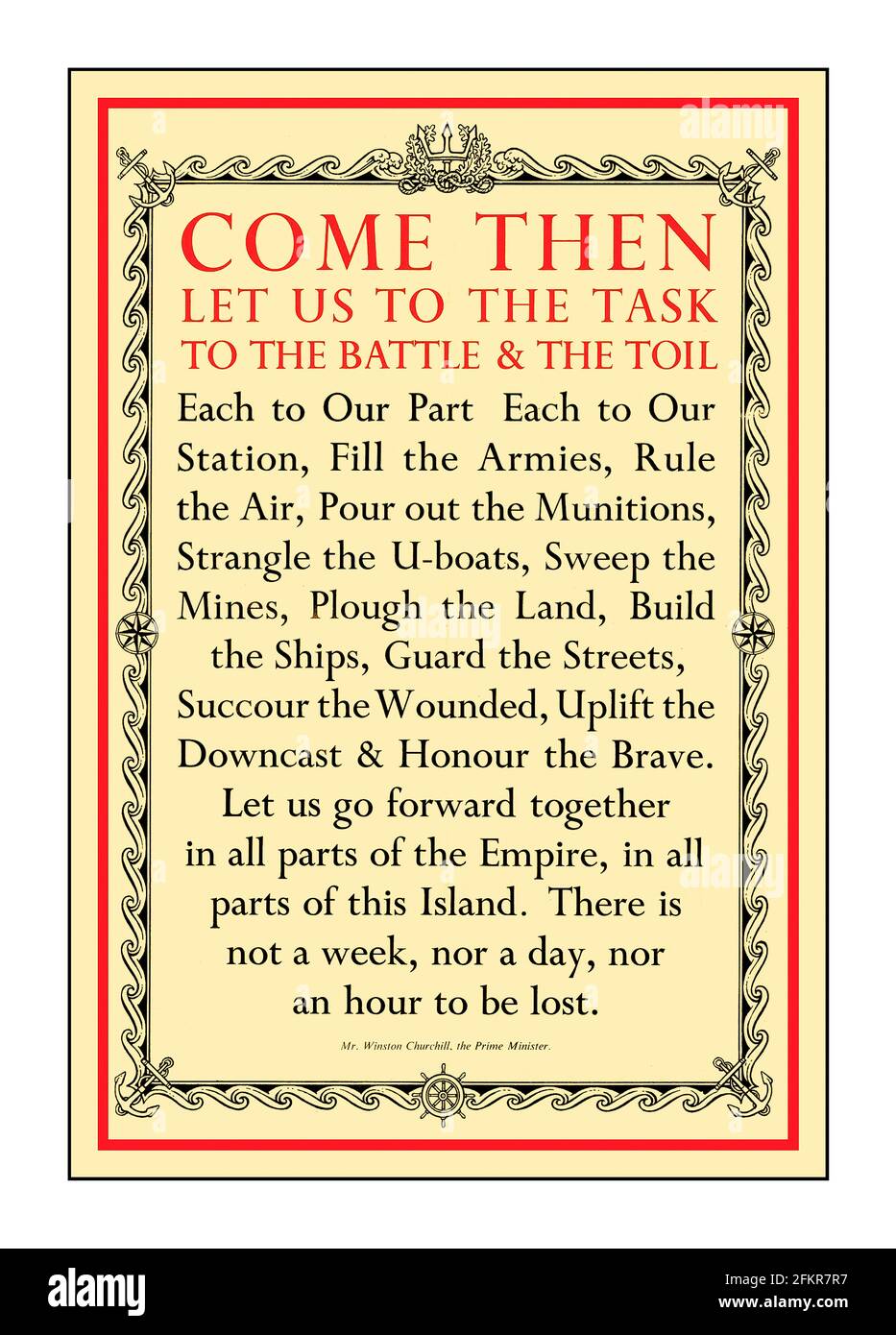 CHURCHILL SPEECH 1940 Vintage WW2 Propaganda Press Poster UK 1940 ...