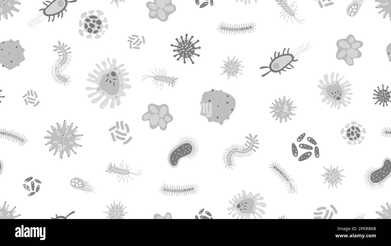 Bacteria and viruses. Biology medicine abstract background. Coronavirus  pandemic, microbiology, chemical research vector seamless texture Stock  Vector Image & Art - Alamy