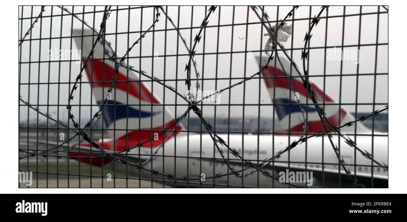 Flight BA 223 to Washington cancelled for security reasons  pic David Sandison 2/1/2004 Stock Photo