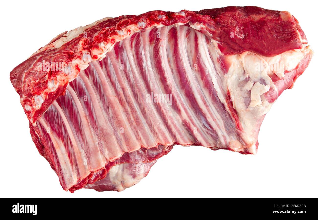 Isolated fresh raw beef ribs meat part Stock Photo