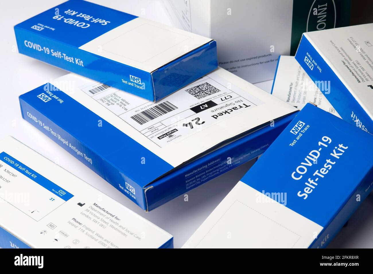 UK NHS Lateral flow test kits Stock Photo Alamy