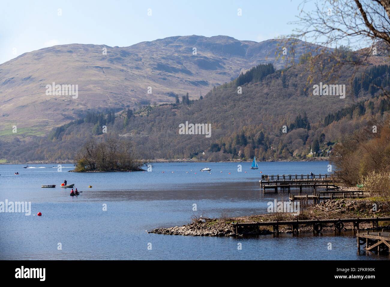 Loch Earn at St Fillans, Perthshire. Stock Photo