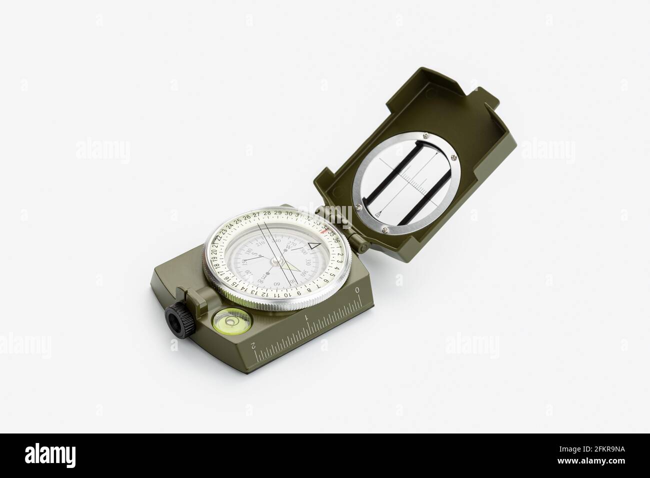 Tactical military compass isolated on white background. Guidance concept Stock Photo