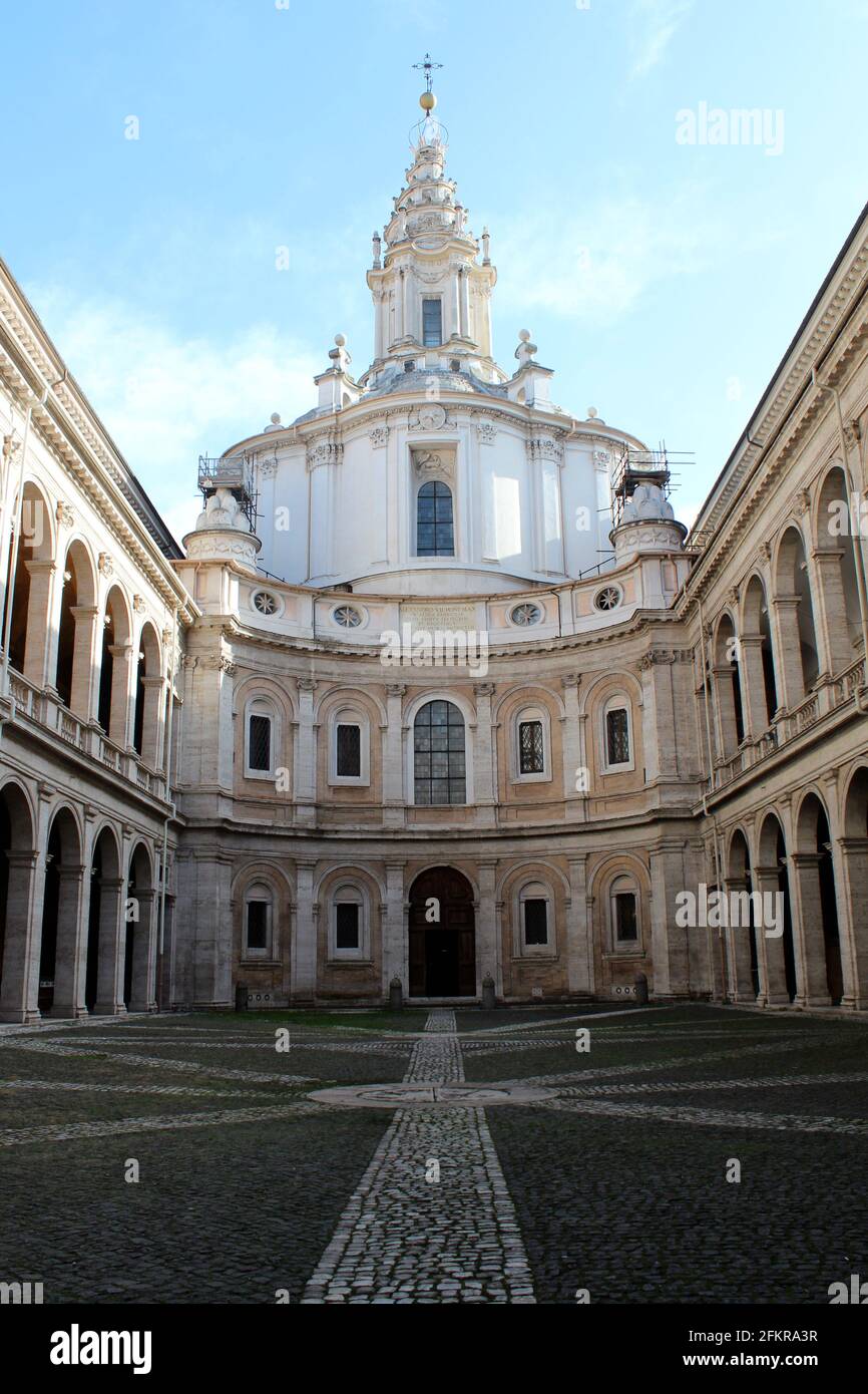 Sant'Ivo alla Sapienza, Roman Catholic Church in Rome, Italy by Francesco Borromini Stock Photo