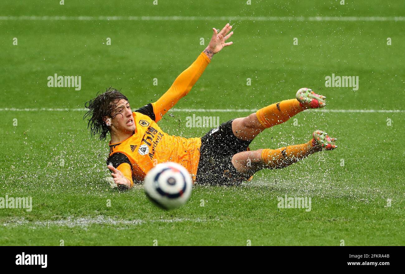 Wolverhampton Wanderers' Fabio Silva goes to ground and appeals during the Premier League match at The Hawthorns, West Bromwich. Issue date: Monday May 3, 2021. Stock Photo