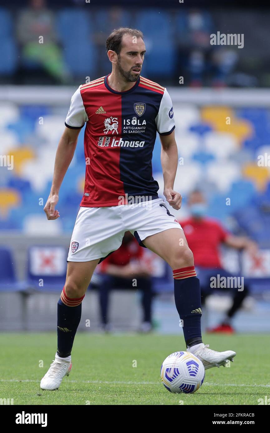 Napoli, Italia. 02nd May, 2021. Diego Godin of Cagliari Calcio during the  Serie A football match between SSC Napoli and Cagliari Calcio at Diego  Armando Maradona stadium in Napoli (Italy), May 02nd,