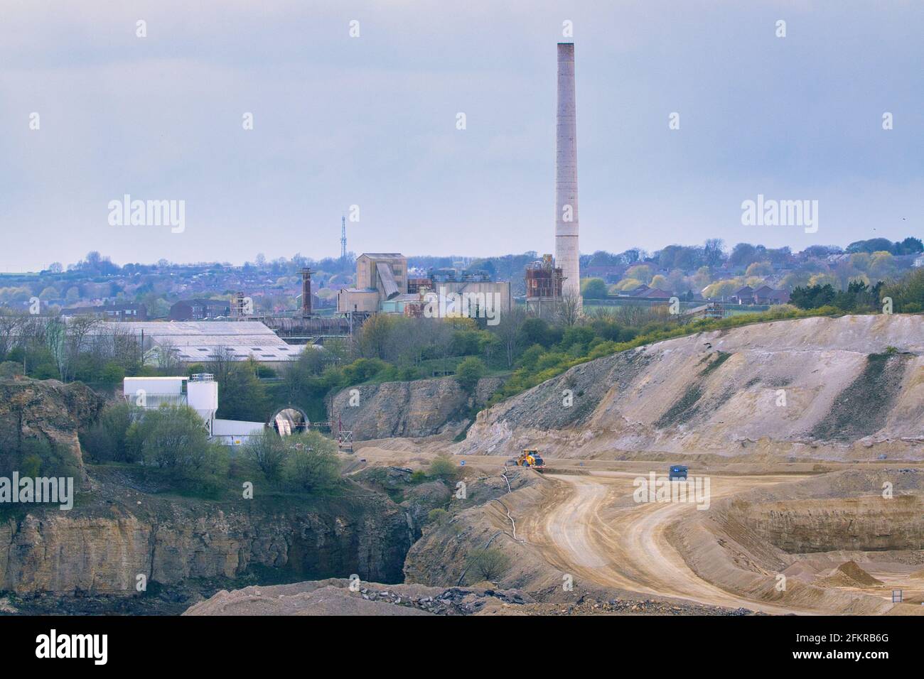 Image of a Quarry and Quarry Buildings. England, UK. Stock Photo