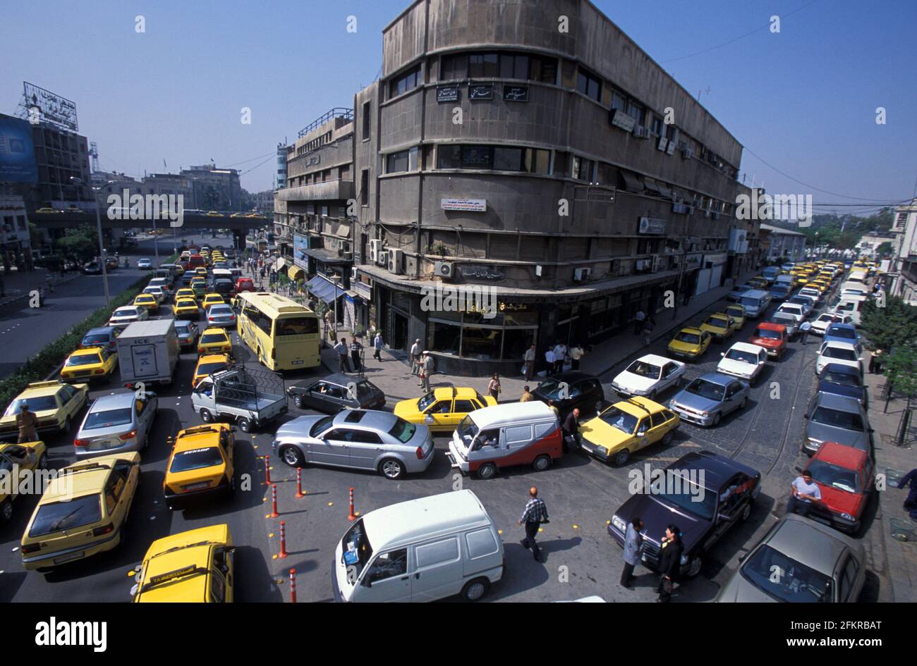 Congested traffic in Sh Bur Saidd, amascus, Syria Stock Photo