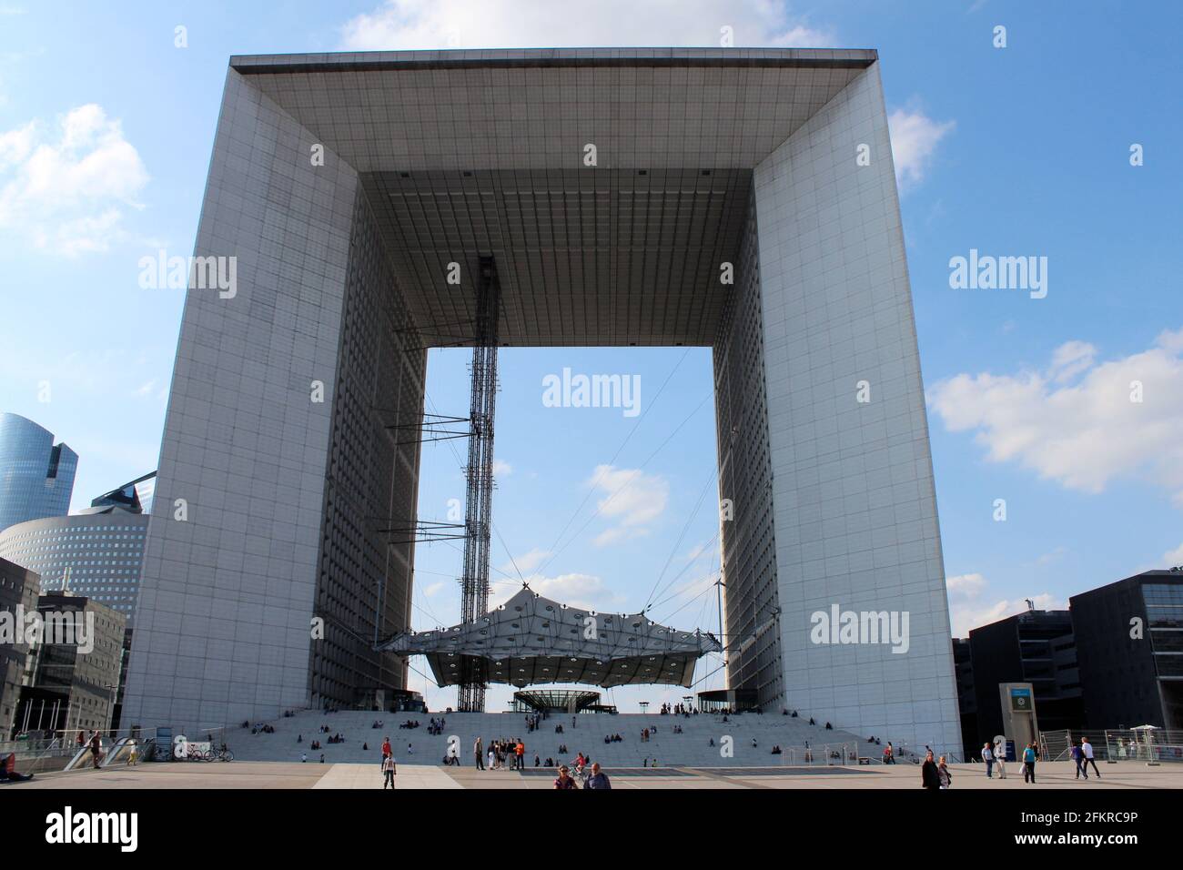 La Grande Arche de la Défense in Paris, France with canopy Stock Photo