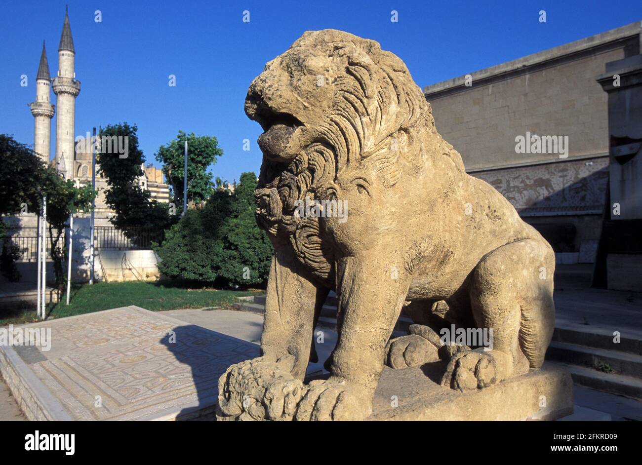 Lion statue in National Museum of Damascus, Damascus, Syria Stock Photo