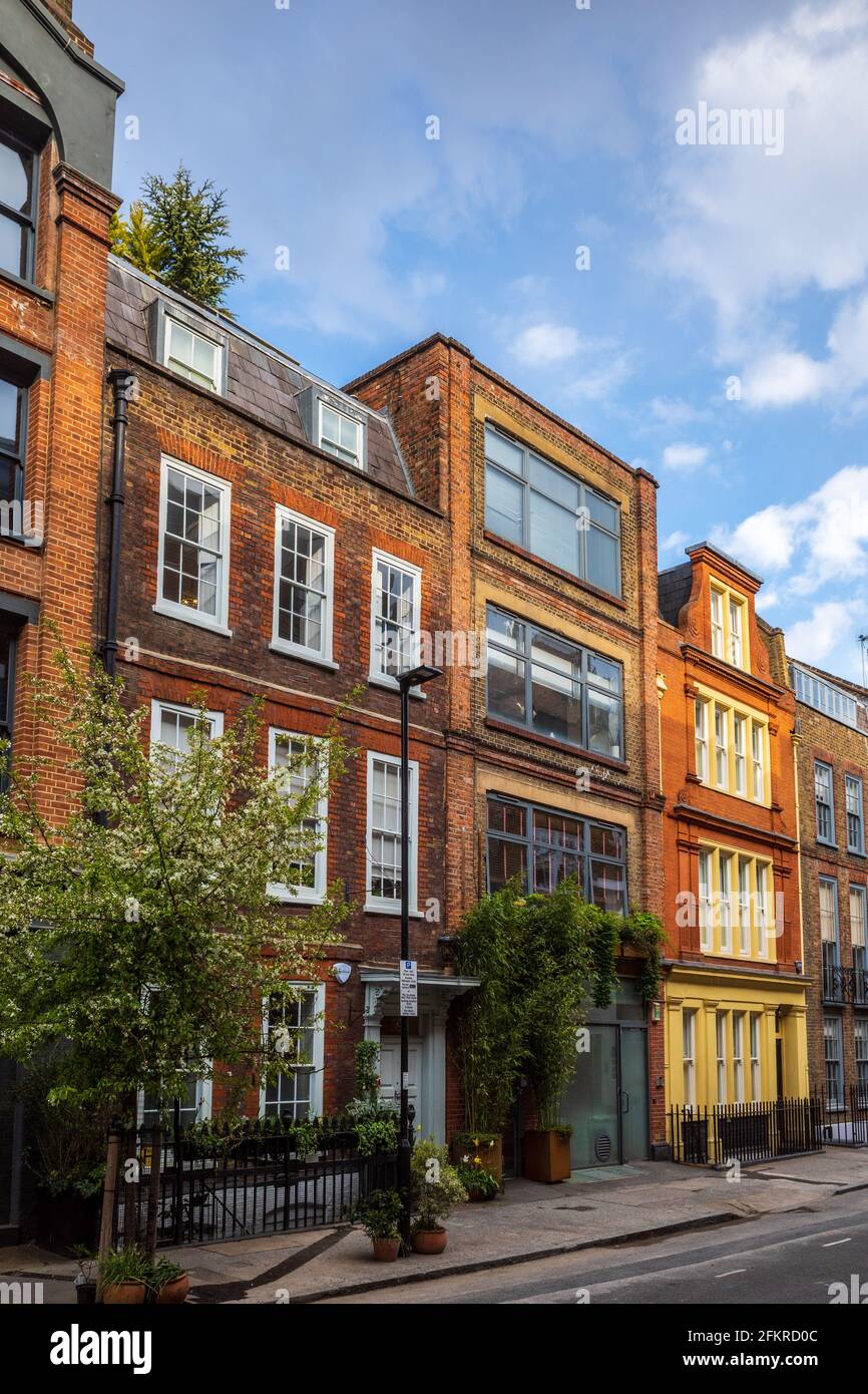 Britton Street Clerkenwell London - houses in the mainly residential Britton St in Clerkenwell. The street was originally laid out between 1718 & 1724. Stock Photo