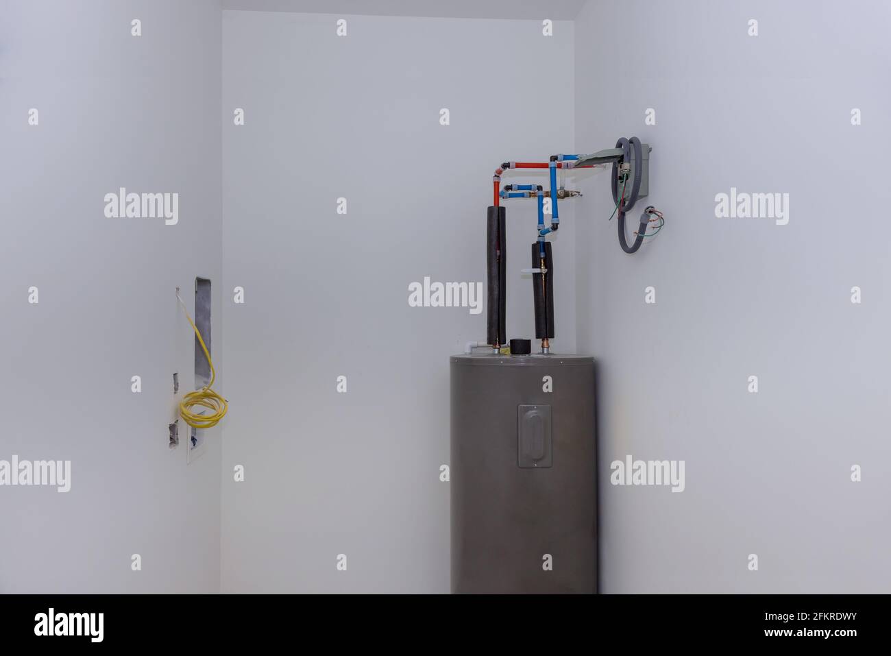 Home gas boiler, water heater with pipes water valves of heating