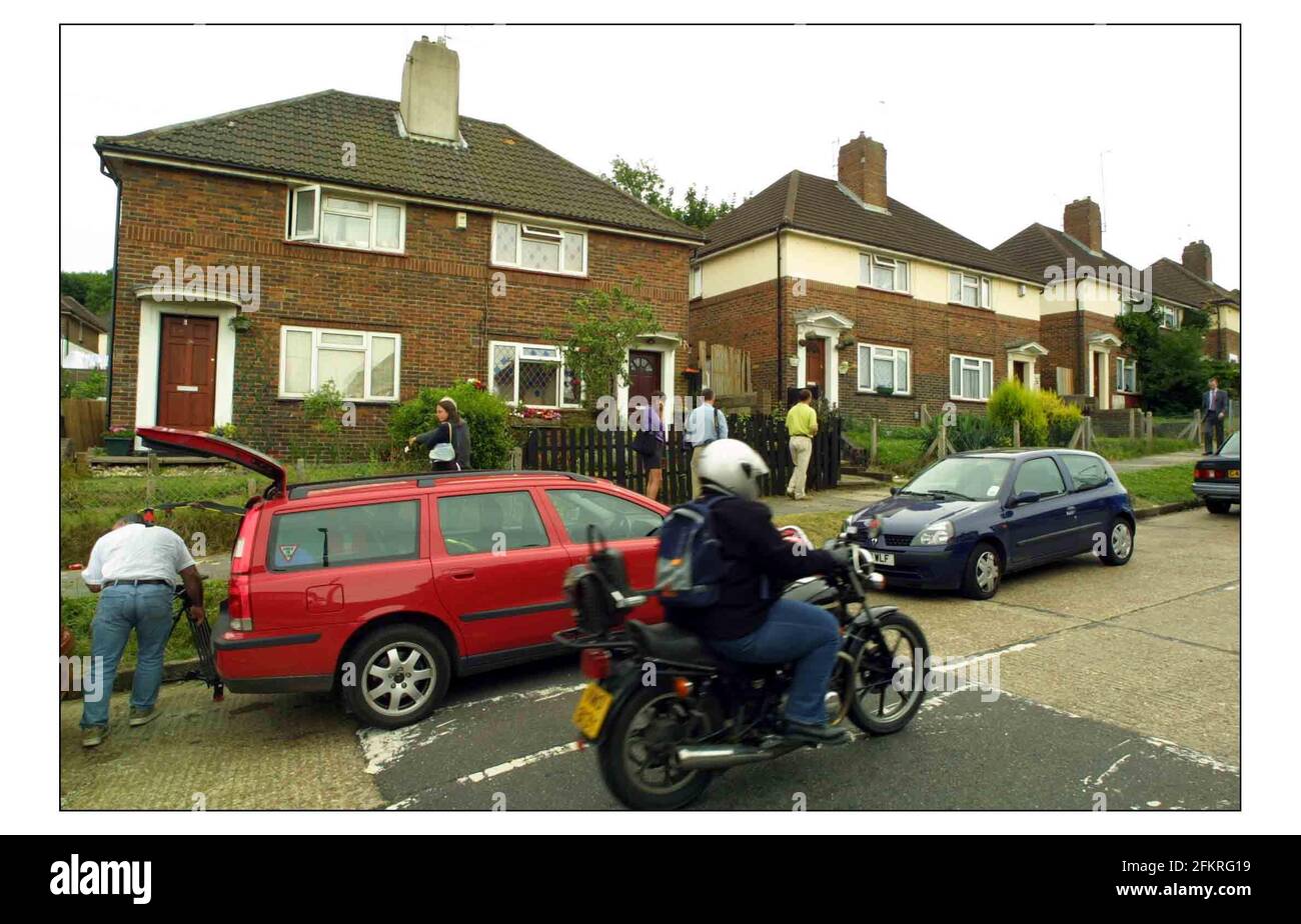 Bolney Rd in Brighton where Summer Haipole went missing from her home (closest door on Left) but was found some 12 hours later 5 doors down the road (on rt of pic)pic David Sandison 8/7/2003 Stock Photo