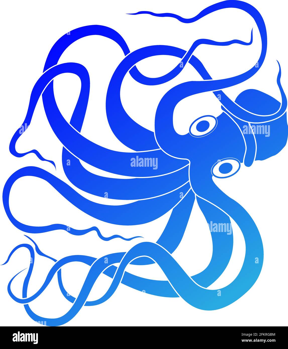Cartoon illustration giant monster octopus hi-res stock photography and ...