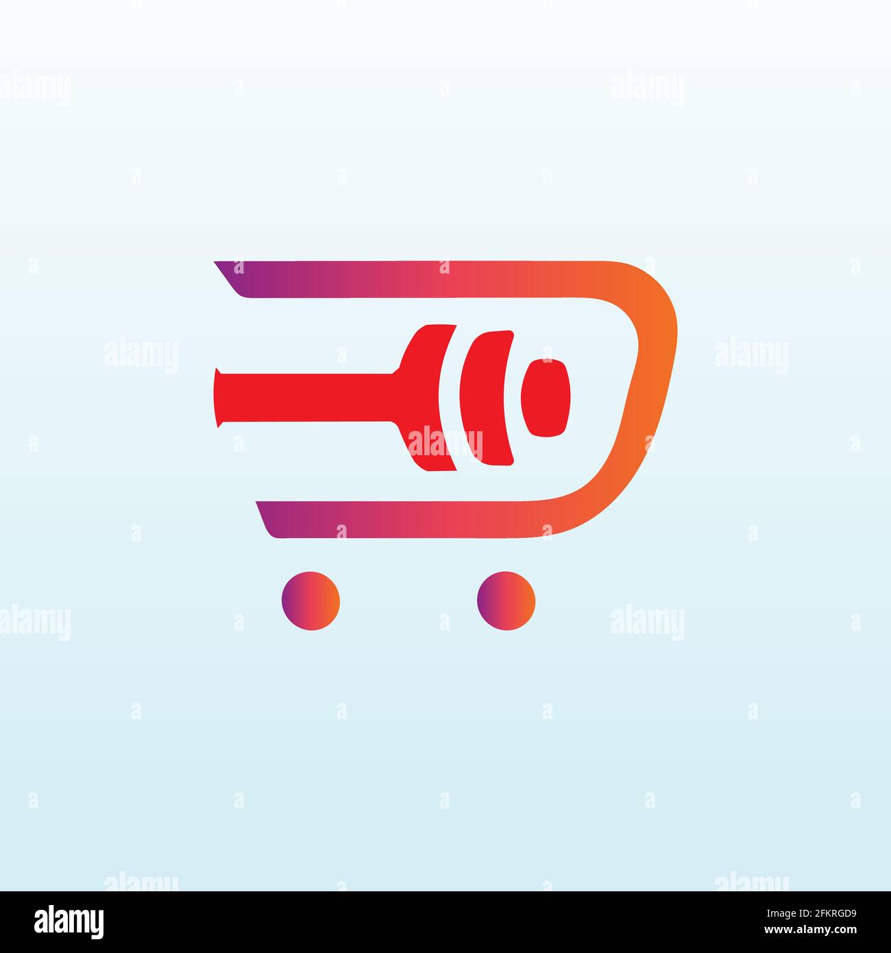 Electronic shopping cart vector logo design with fitness icon Stock Vector