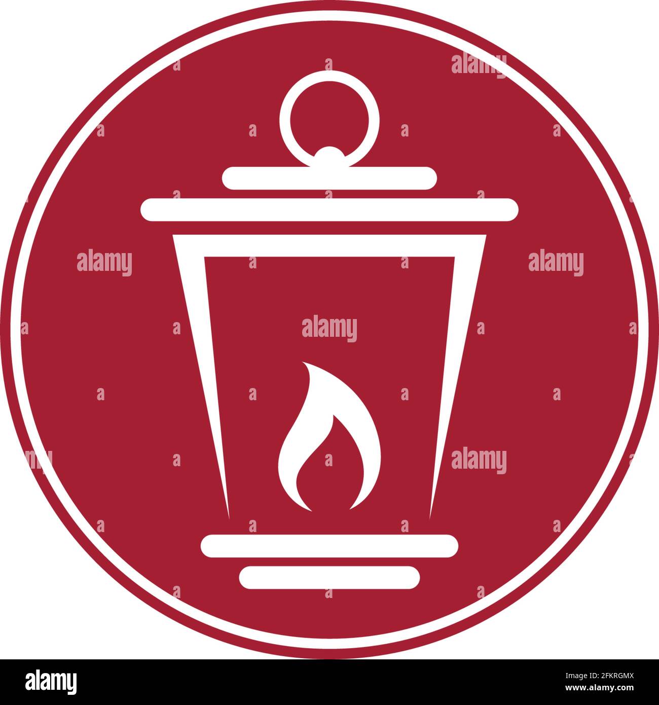 Simple lantern icon logo design vector template Stock Vector