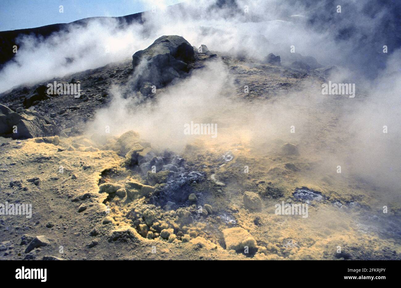 Cratere di Vulcano all'isola di Vulcano Stock Photo