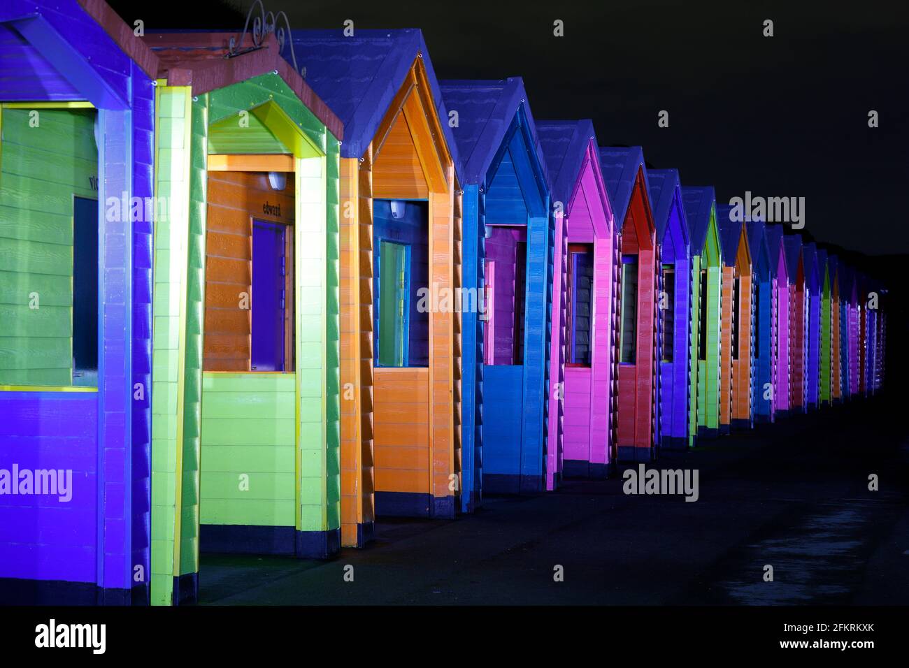 Coloured beach huts at SaltburnbytheSea Stock Photo Alamy