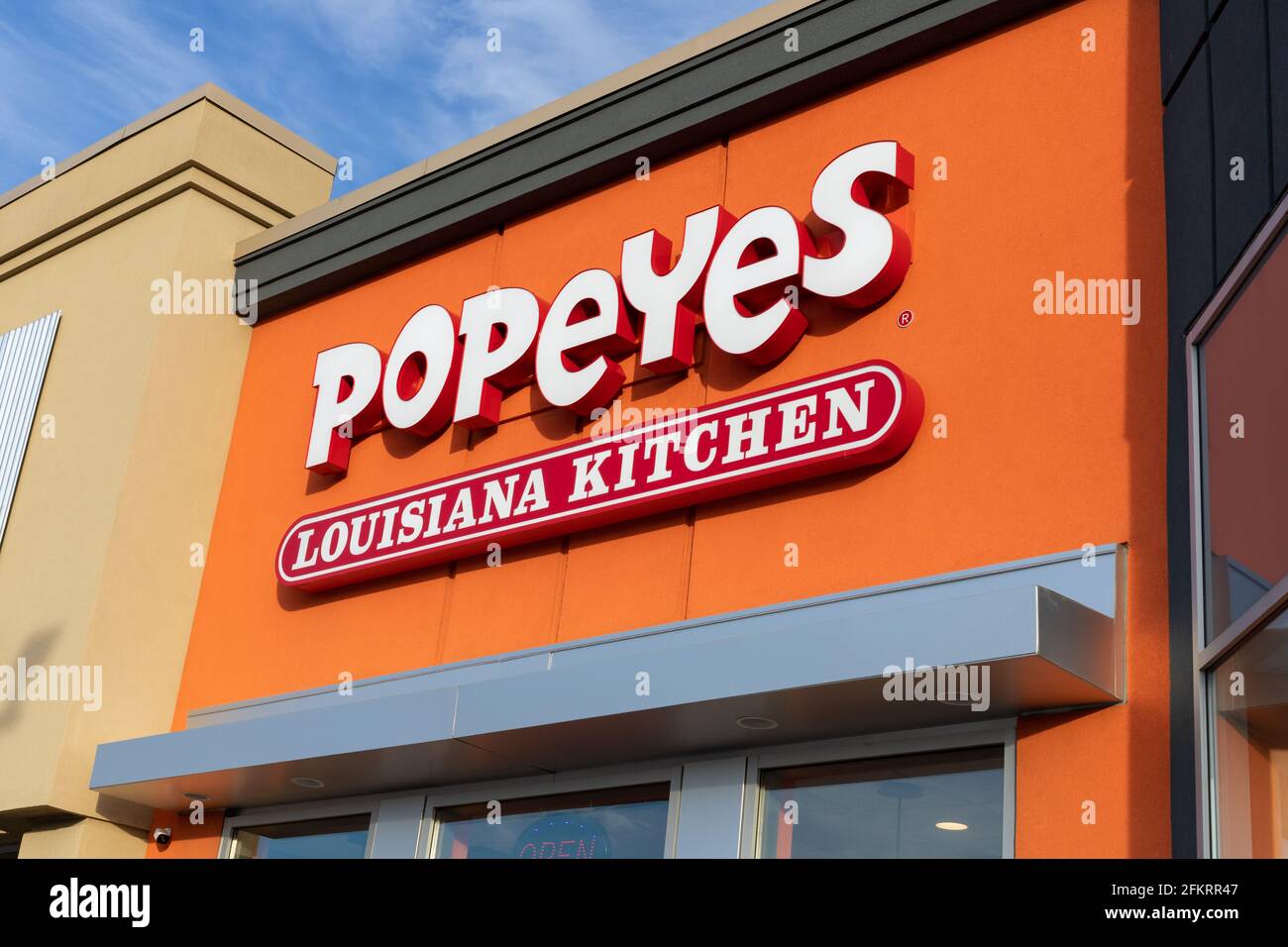 Ottawa, Canada May 2, 2021 Popeyes chicken fast food restaurant