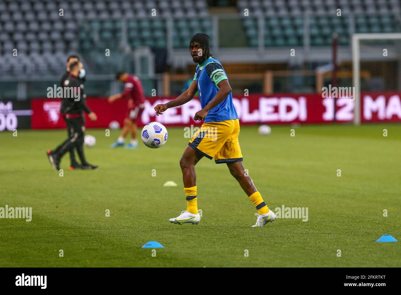 Gervinho of Parma Calcio 1913 during the Serie A football match between Torino FC and Parma Calcio 1913 at Olympic Grande Torino Stadium on may 03, 20 Stock Photo