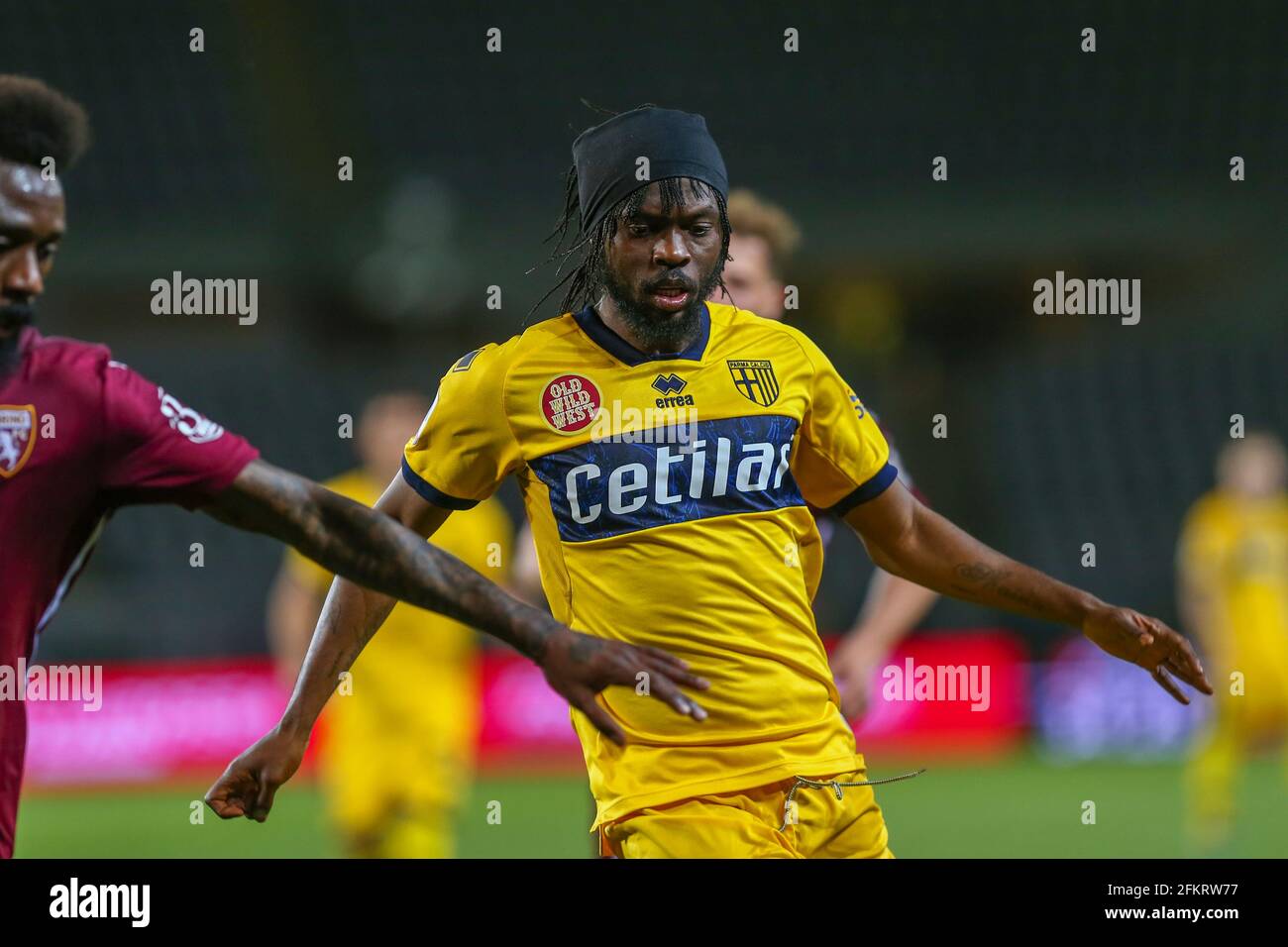 Gervinho of Parma Calcio 1913 during the Serie A football match between Torino FC and Parma Calcio 1913 at Olympic Grande Torino Stadium on may 03, 20 Stock Photo