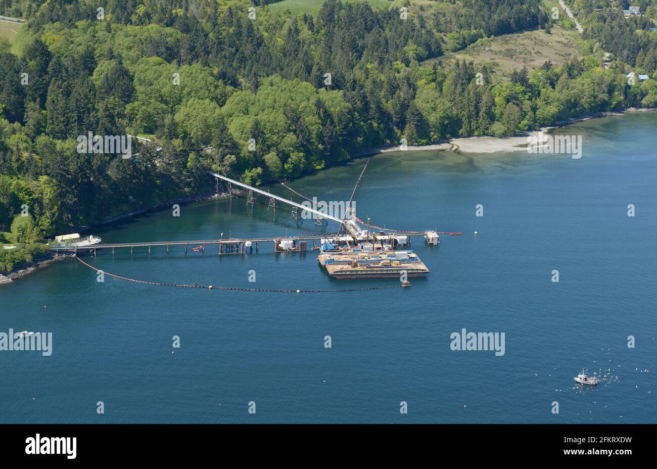 Aerial photo of the fuel dock near Arbutus Ridge, Vancouver Island