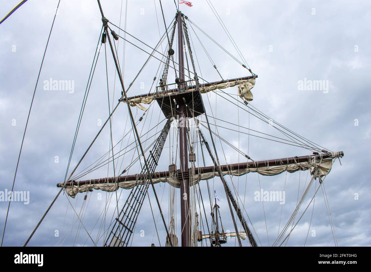 Low angle shot of the mast of a ship Stock Photo - Alamy