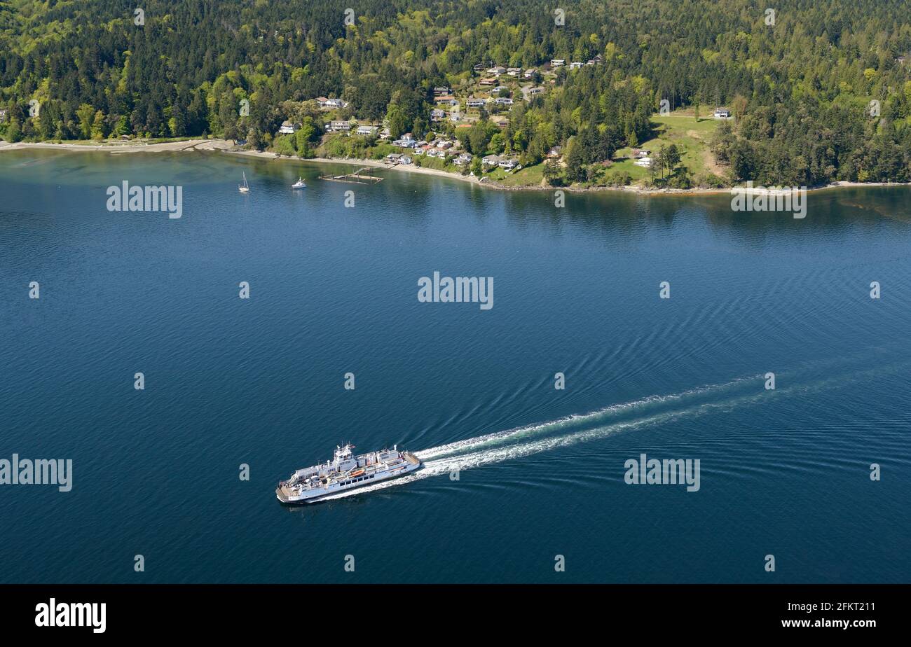 MV Klitsa, BC Ferry aerial photograph, Mill Bay, Vancouver Island
