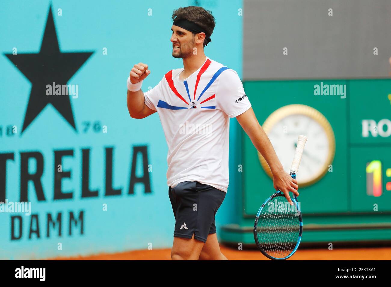 Madrid, Spain. 3rd May, 2021. Carlos Taberner (ESP) Tennis : Carlos  Taberner of Spain celebrate after point during singles 1st round match  against Fabio Fognini of Italy on the ATP Masters 1000 "