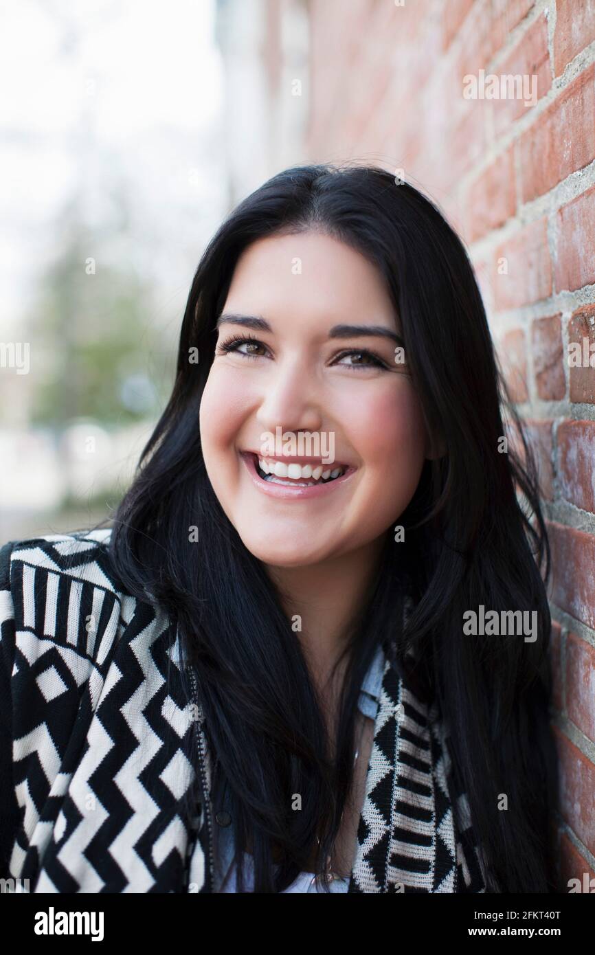 Young woman wearing black white hi-res stock photography and images - Alamy
