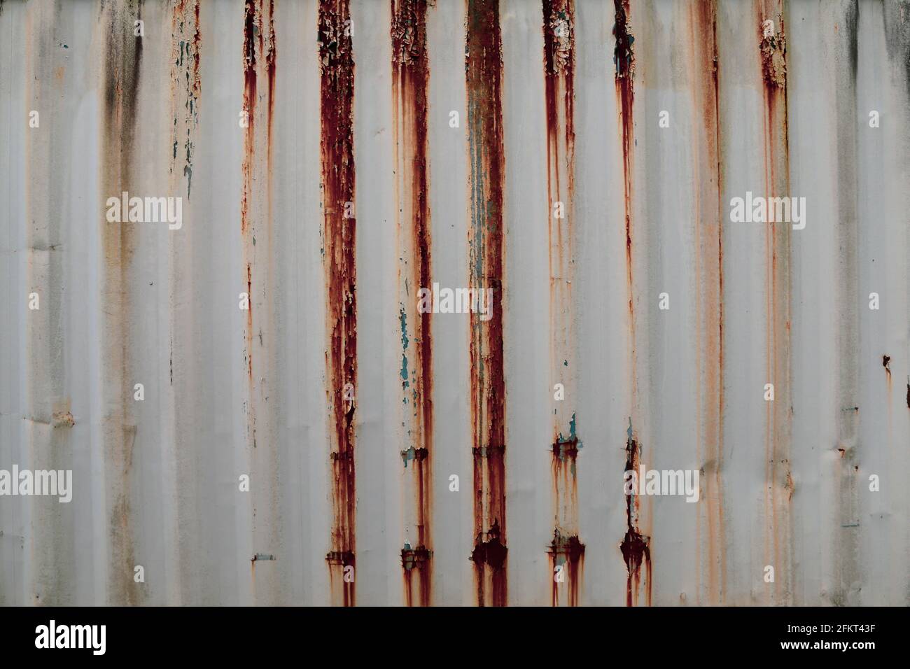 rusty rusted old corrugated steel metal structure wall shipping container Stock Photo