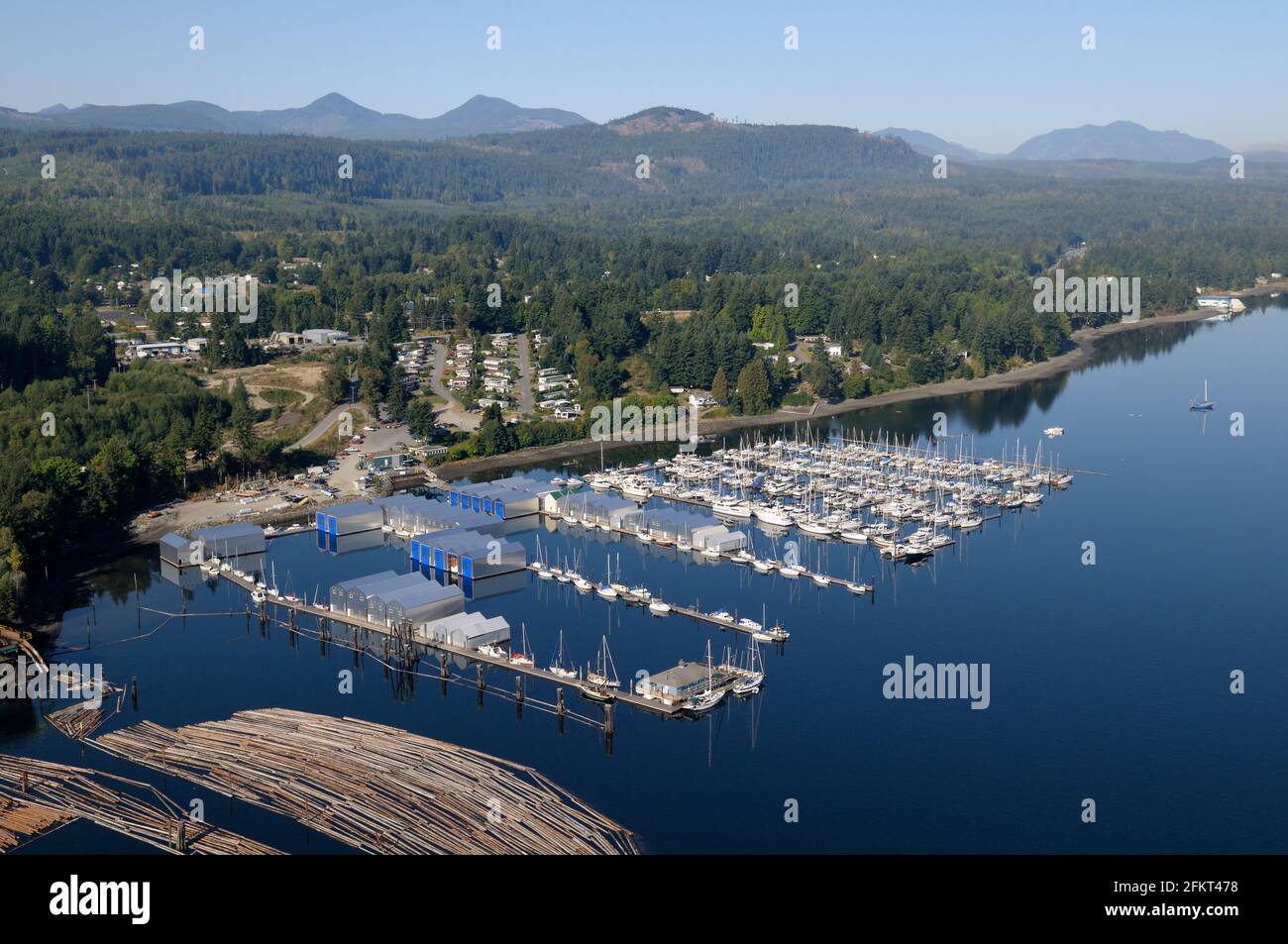 Aerial photo of the Ladysmith Marina, Oak Bay Marine Group. Ladysmith